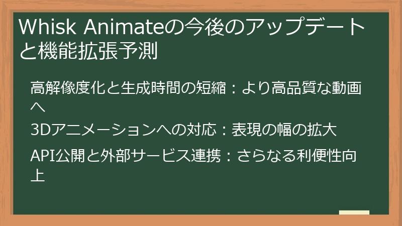 Whisk Animateの今後のアップデートと機能拡張予測