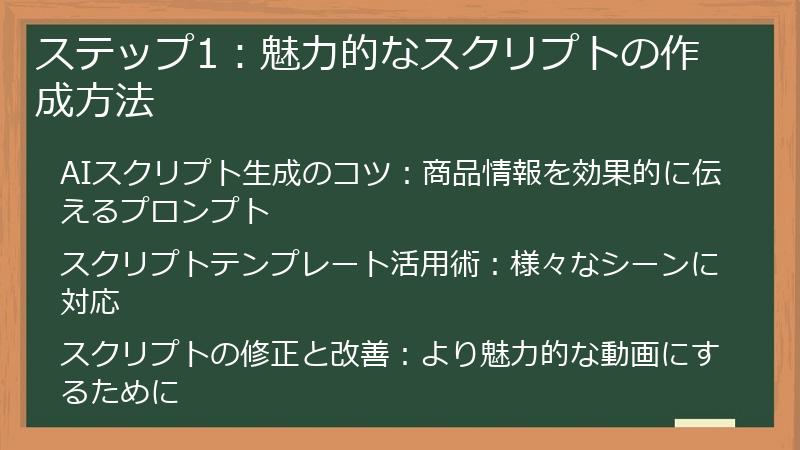 ステップ1：魅力的なスクリプトの作成方法