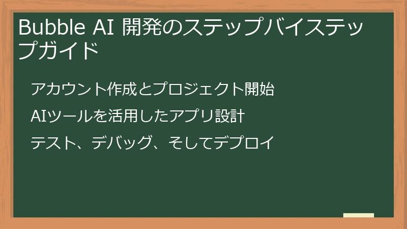 Bubble AI 開発のステップバイステップガイド