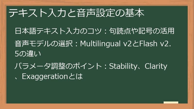 テキスト入力と音声設定の基本