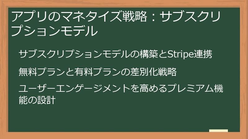 アプリのマネタイズ戦略：サブスクリプションモデル
