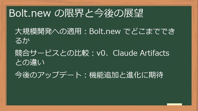 Bolt.new の限界と今後の展望