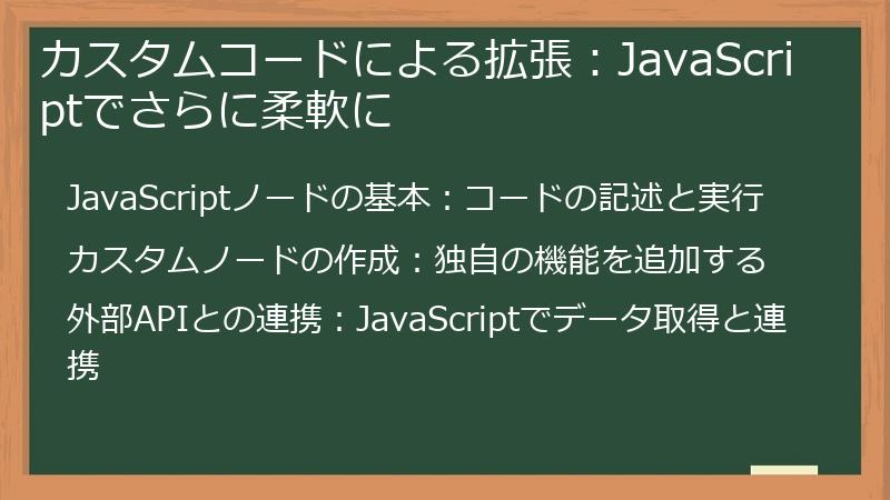 カスタムコードによる拡張：JavaScriptでさらに柔軟に