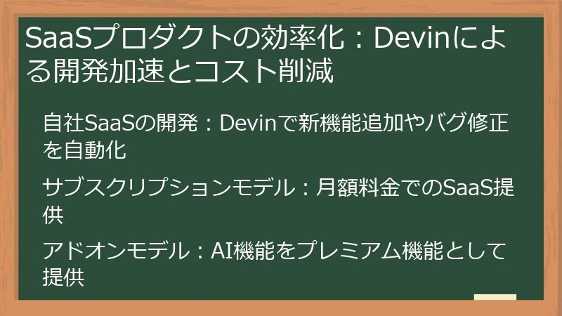 SaaSプロダクトの効率化：Devinによる開発加速とコスト削減
