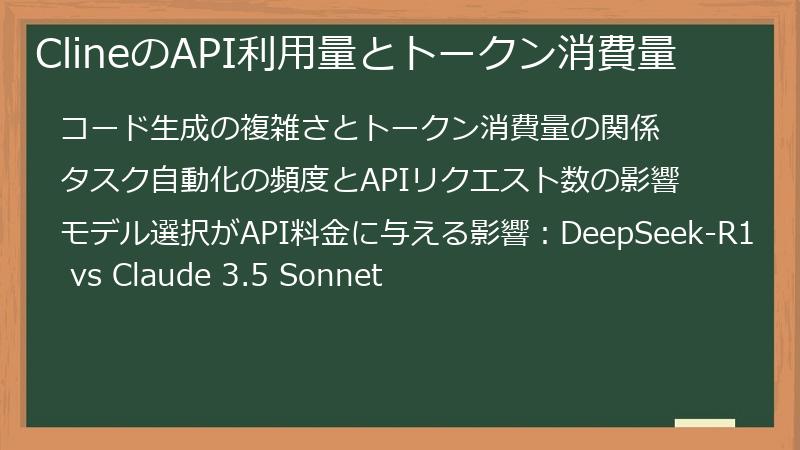 ClineのAPI利用量とトークン消費量