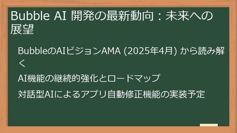 Bubble AI 開発の最新動向：未来への展望