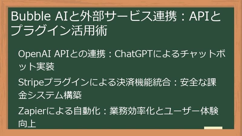 Bubble AIと外部サービス連携：APIとプラグイン活用術