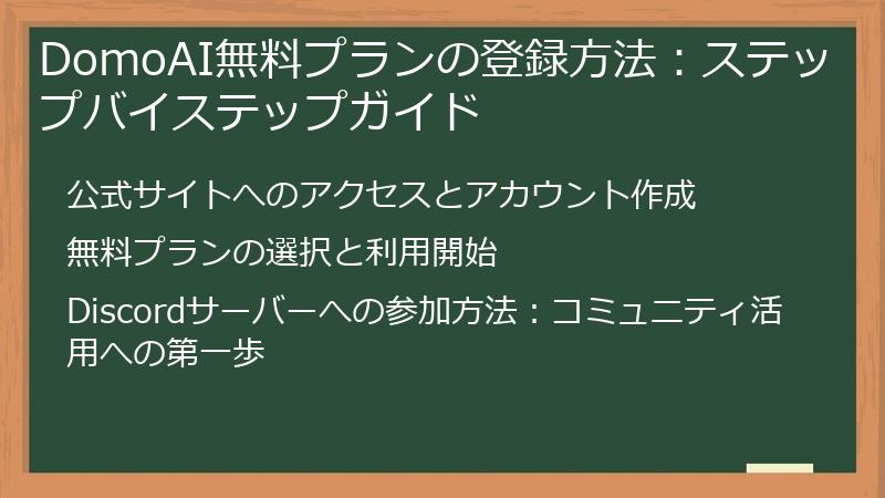 DomoAI無料プランの登録方法:ステップバイステップガイド