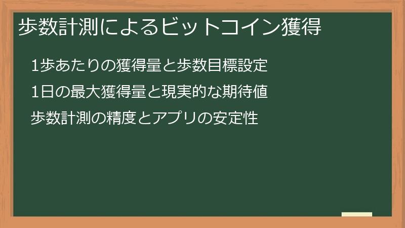 歩数計測によるビットコイン獲得