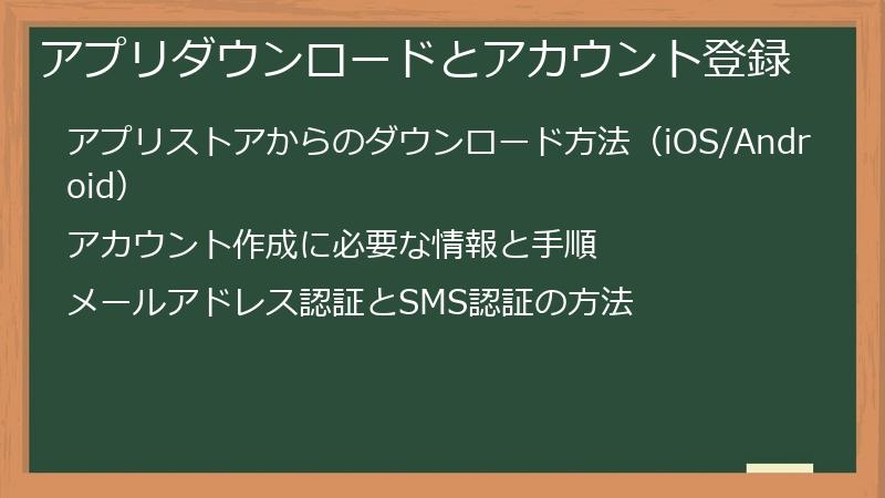 アプリダウンロードとアカウント登録