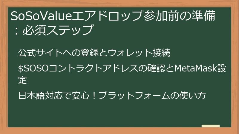 SoSoValueエアドロップ参加前の準備：必須ステップ