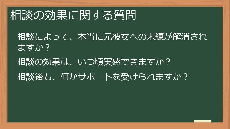 相談の効果に関する質問