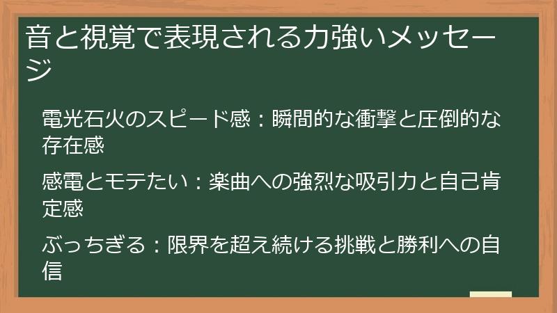 音と視覚で表現される力強いメッセージ