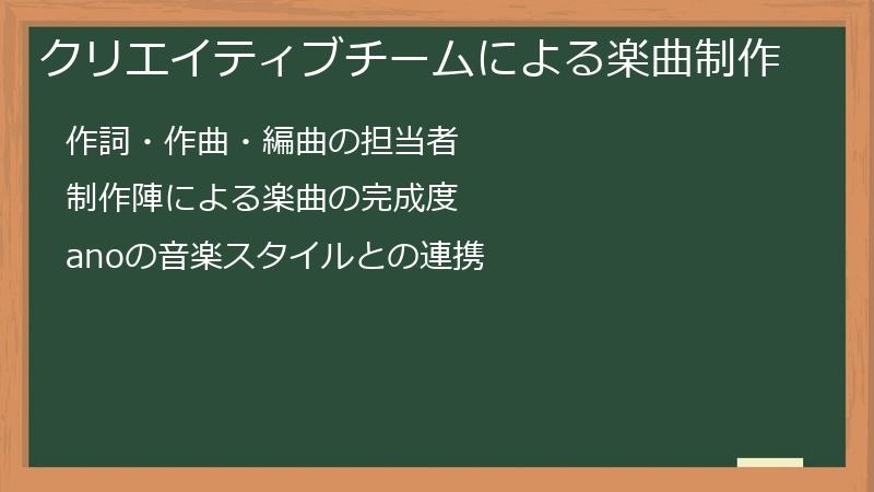 クリエイティブチームによる楽曲制作