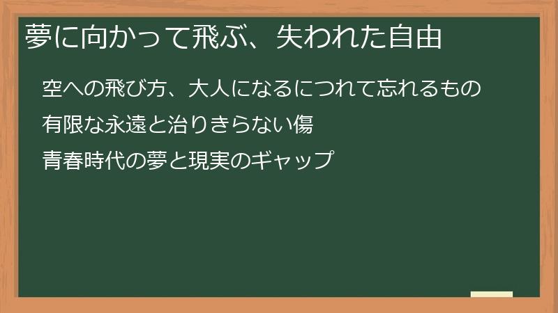 夢に向かって飛ぶ、失われた自由