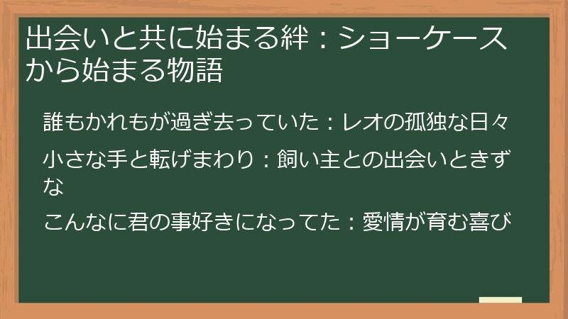 出会いと共に始まる絆：ショーケースから始まる物語
