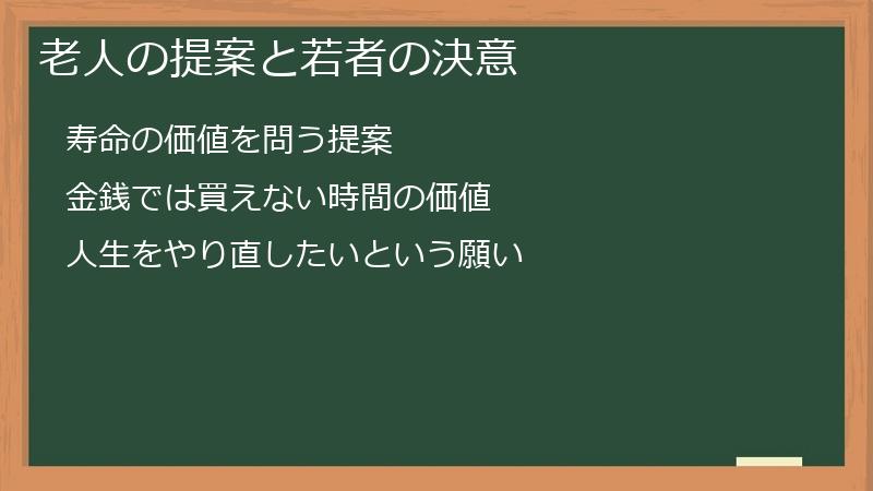 老人の提案と若者の決意