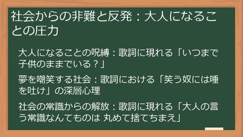 社会からの非難と反発：大人になることの圧力