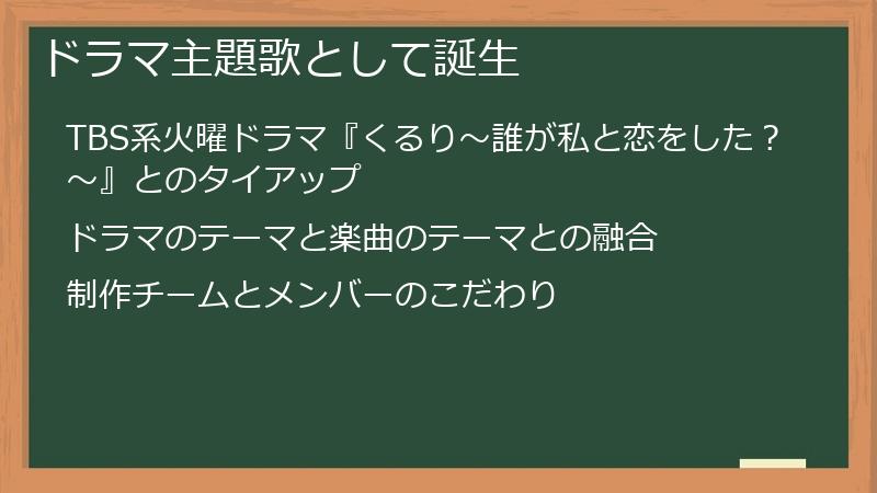 ドラマ主題歌として誕生