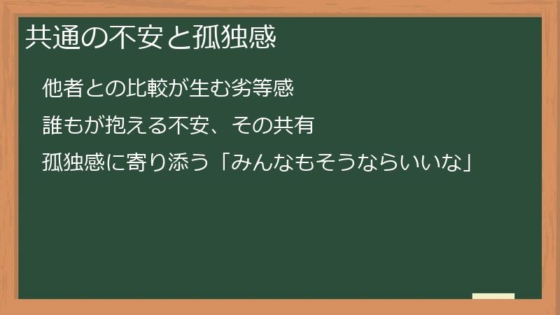 共通の不安と孤独感