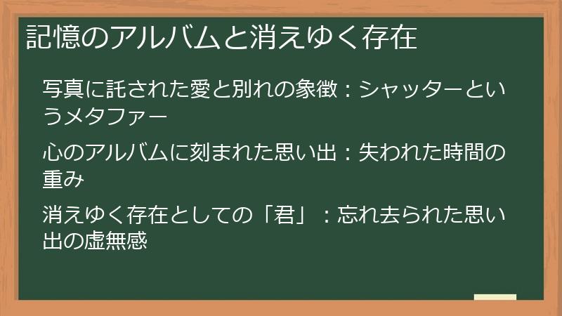記憶のアルバムと消えゆく存在