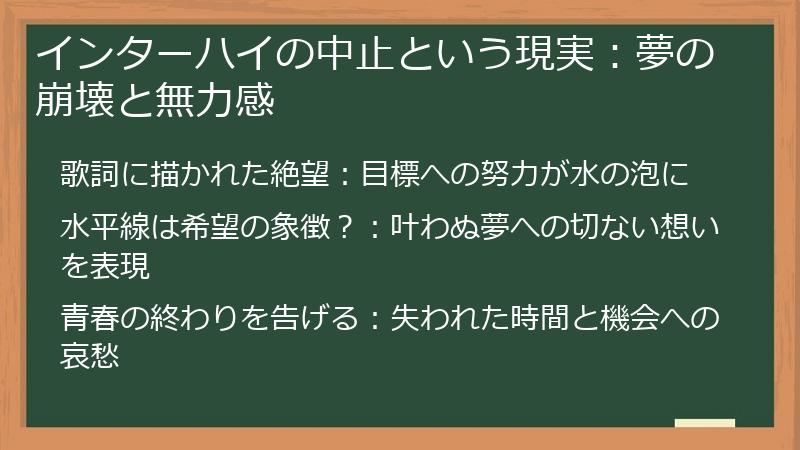 インターハイの中止という現実：夢の崩壊と無力感