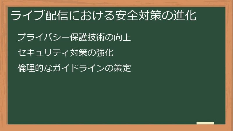 ライブ配信における安全対策の進化