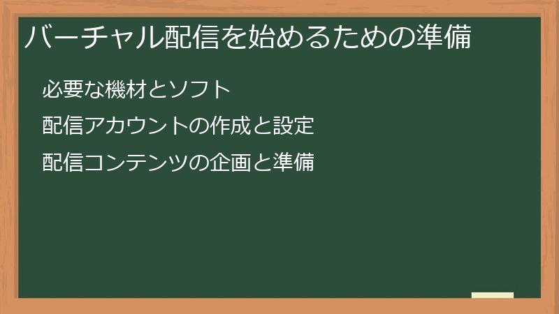 バーチャル配信を始めるための準備