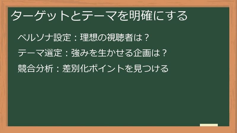 ターゲットとテーマを明確にする