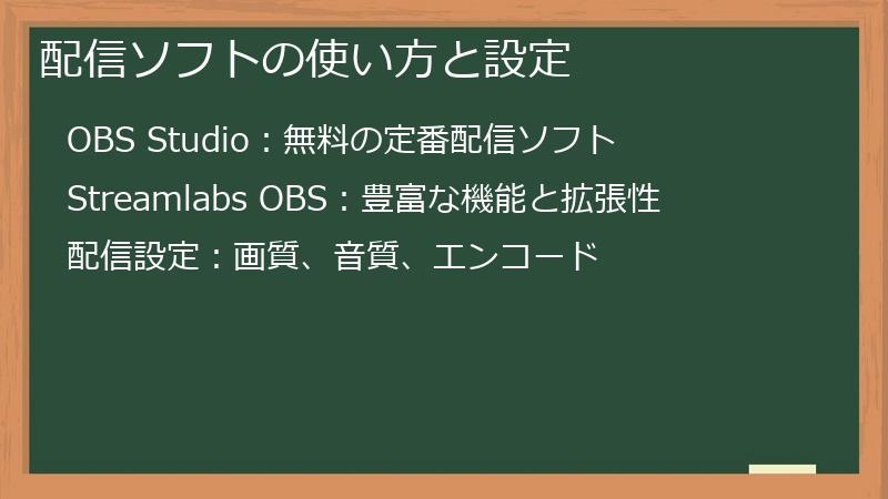 配信ソフトの使い方と設定
