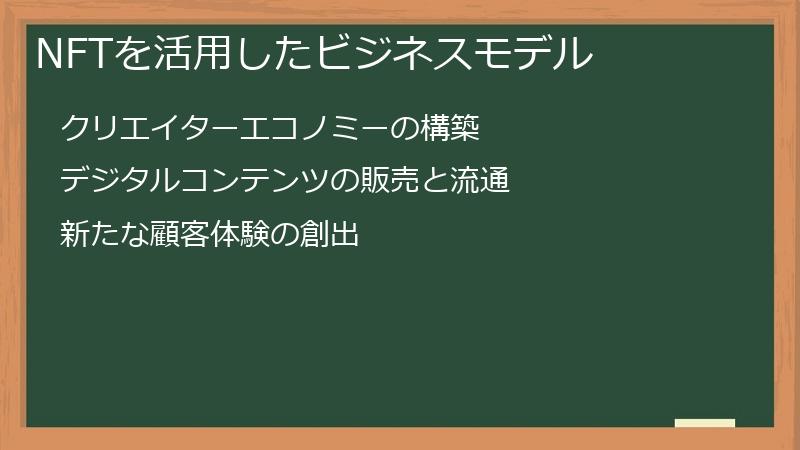 NFTを活用したビジネスモデル