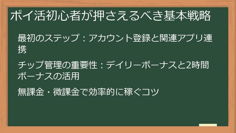 ポイ活初心者が押さえるべき基本戦略