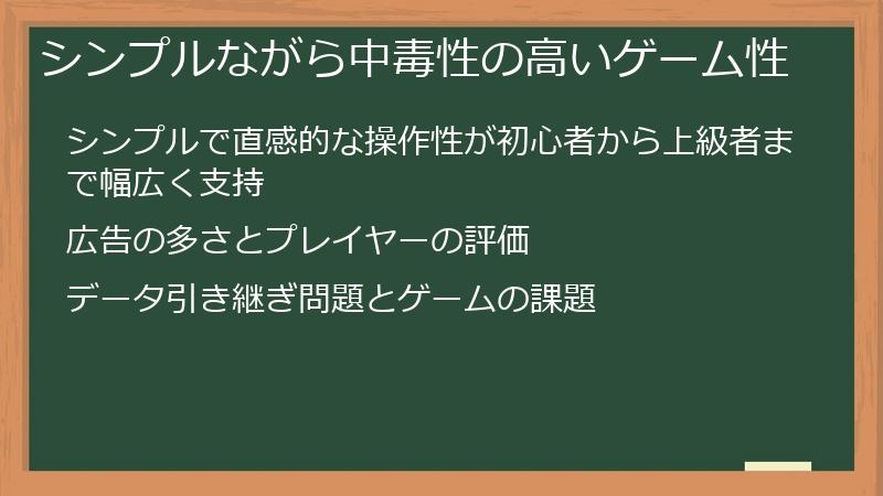 シンプルながら中毒性の高いゲーム性
