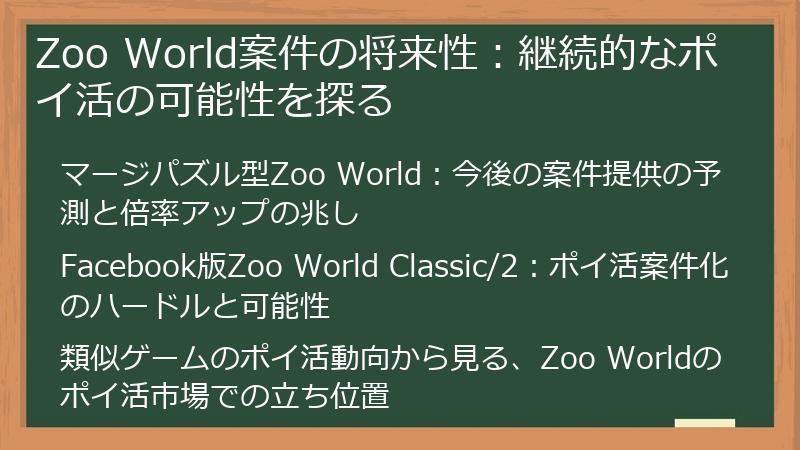 Zoo World案件の将来性：継続的なポイ活の可能性を探る