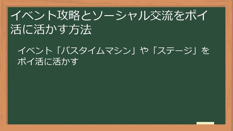 イベント攻略とソーシャル交流をポイ活に活かす方法