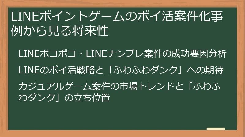 LINEポイントゲームのポイ活案件化事例から見る将来性