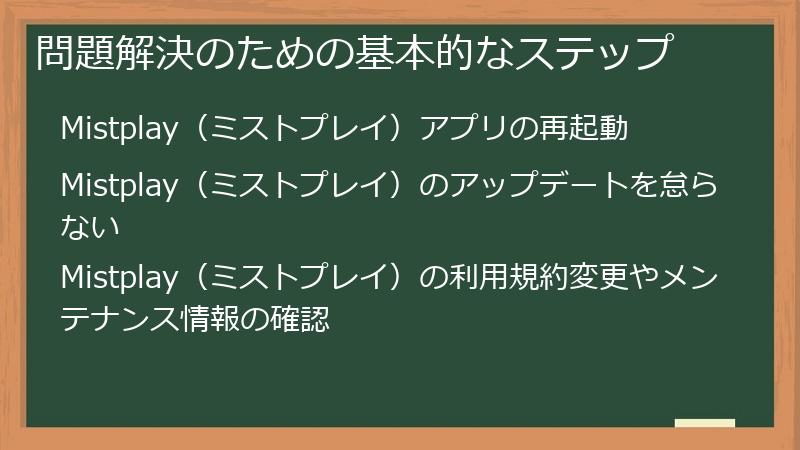 問題解決のための基本的なステップ