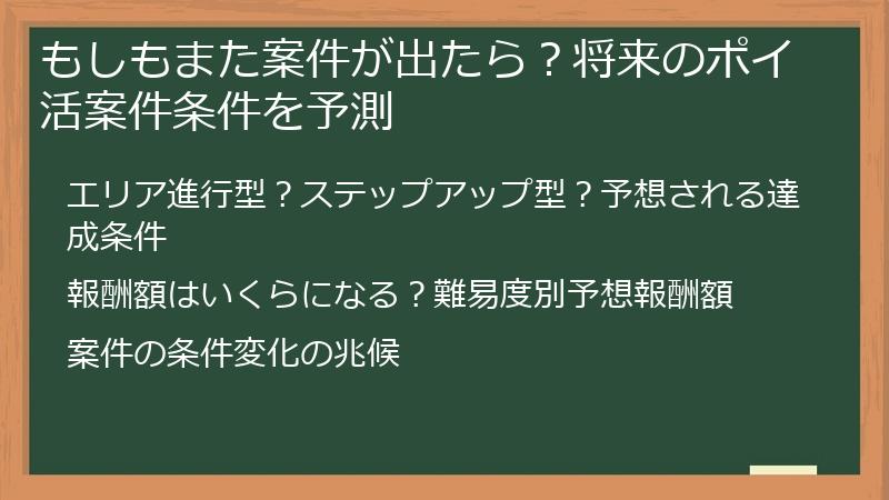 もしもまた案件が出たら？将来のポイ活案件条件を予測