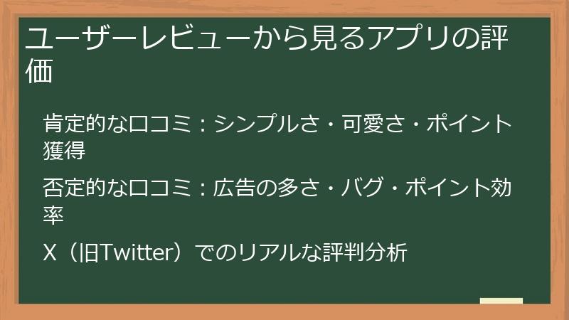 ユーザーレビューから見るアプリの評価