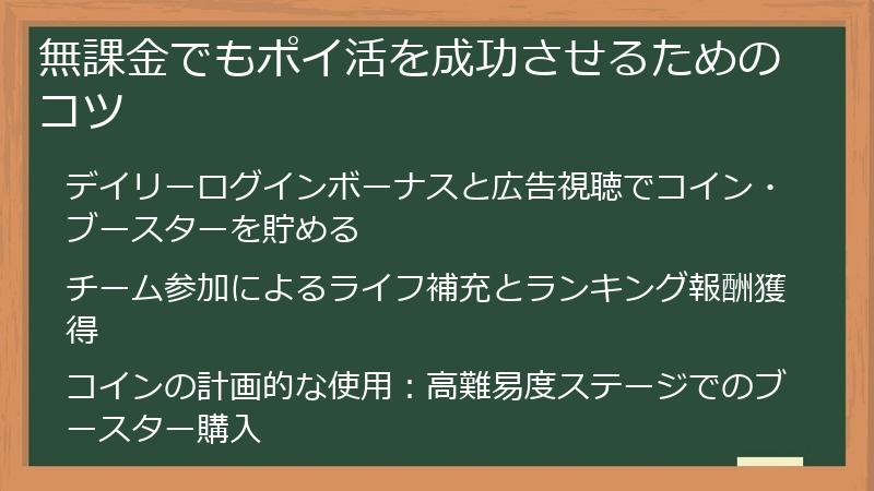 無課金でもポイ活を成功させるためのコツ
