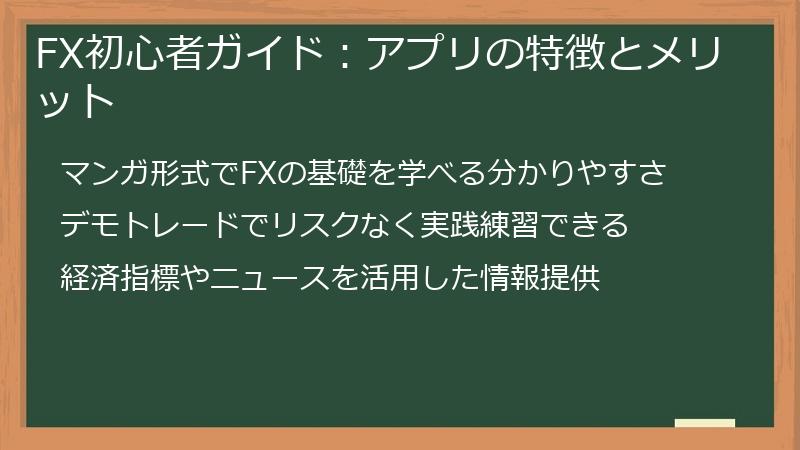 FX初心者ガイド：アプリの特徴とメリット