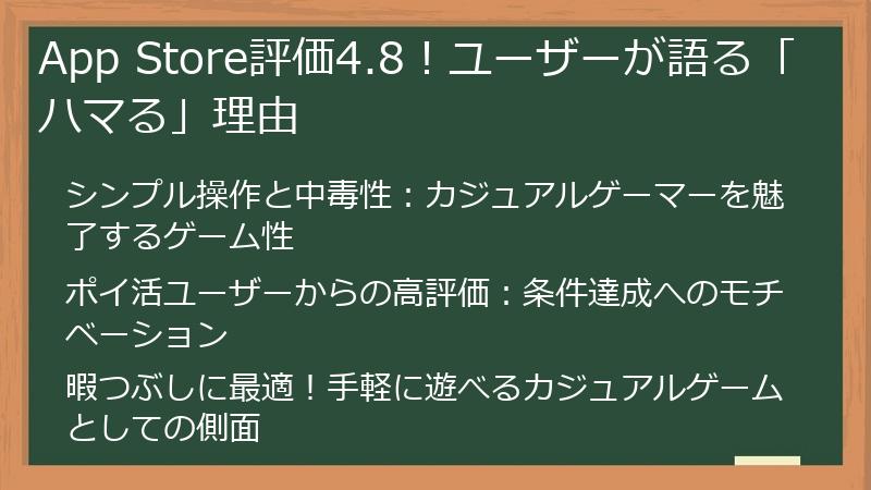 App Store評価4.8！ユーザーが語る「ハマる」理由