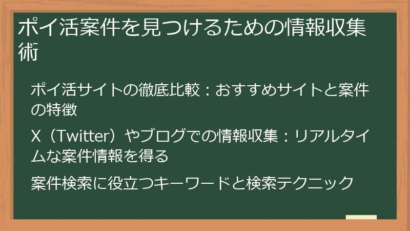 ポイ活案件を見つけるための情報収集術