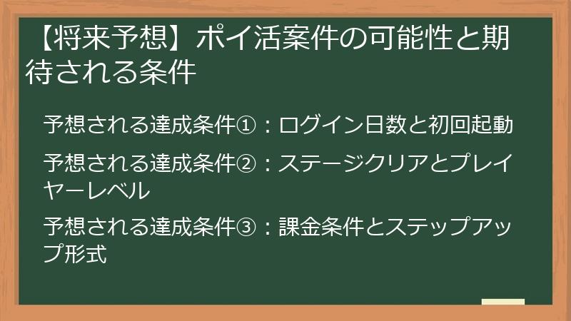 【将来予想】ポイ活案件の可能性と期待される条件