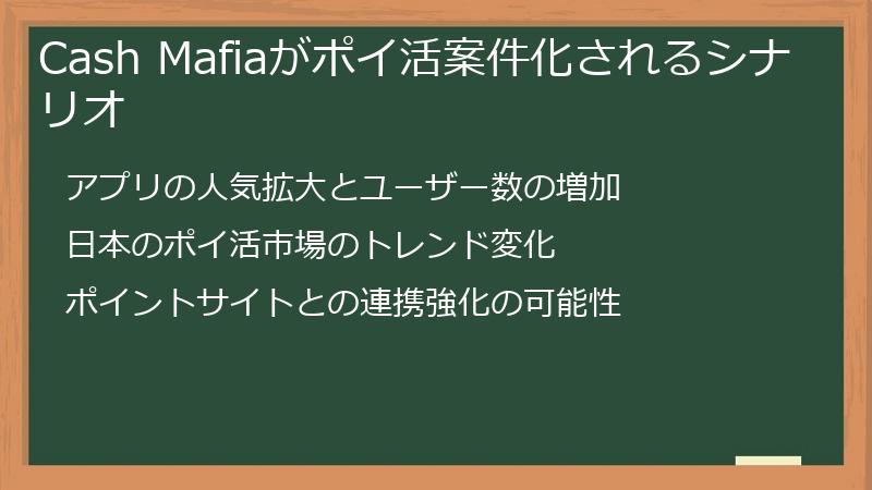 Cash Mafiaがポイ活案件化されるシナリオ