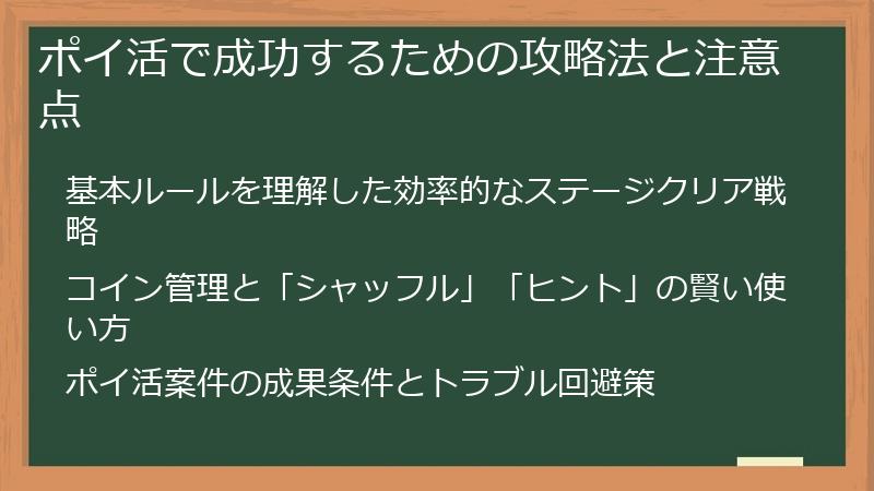 ポイ活で成功するための攻略法と注意点