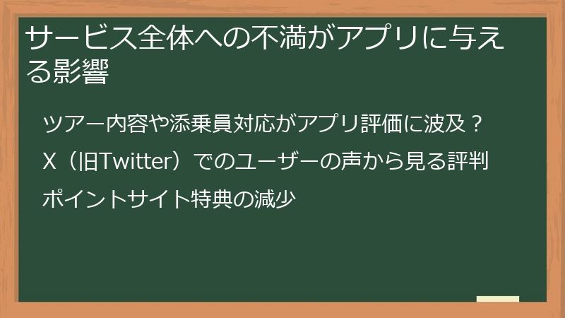 サービス全体への不満がアプリに与える影響