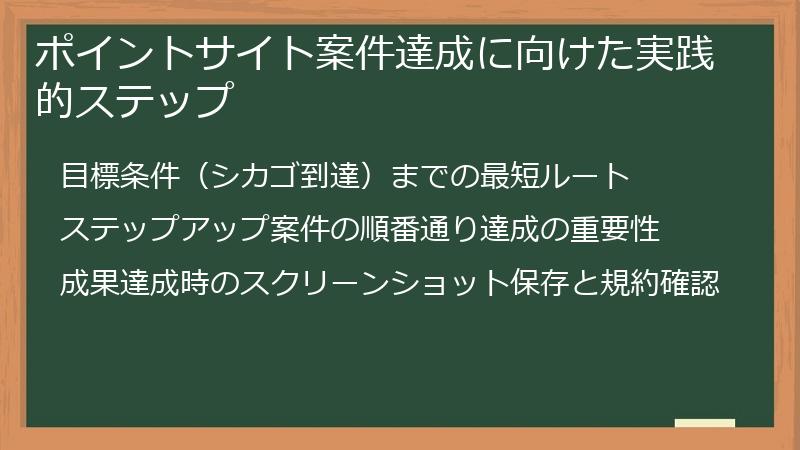 ポイントサイト案件達成に向けた実践的ステップ