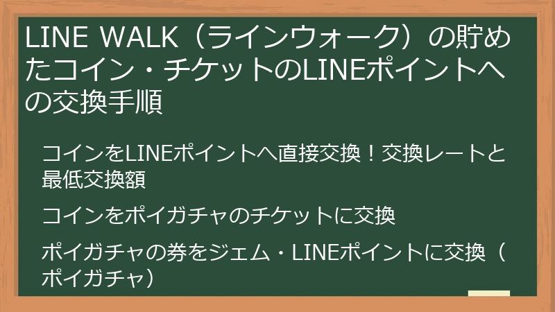 LINE WALK（ラインウォーク）の貯めたコイン・チケットのLINEポイントへの交換手順