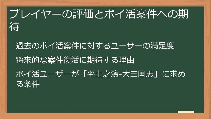 プレイヤーの評価とポイ活案件への期待